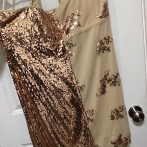 SHEIN Curvy New Years dress, nude and sequins